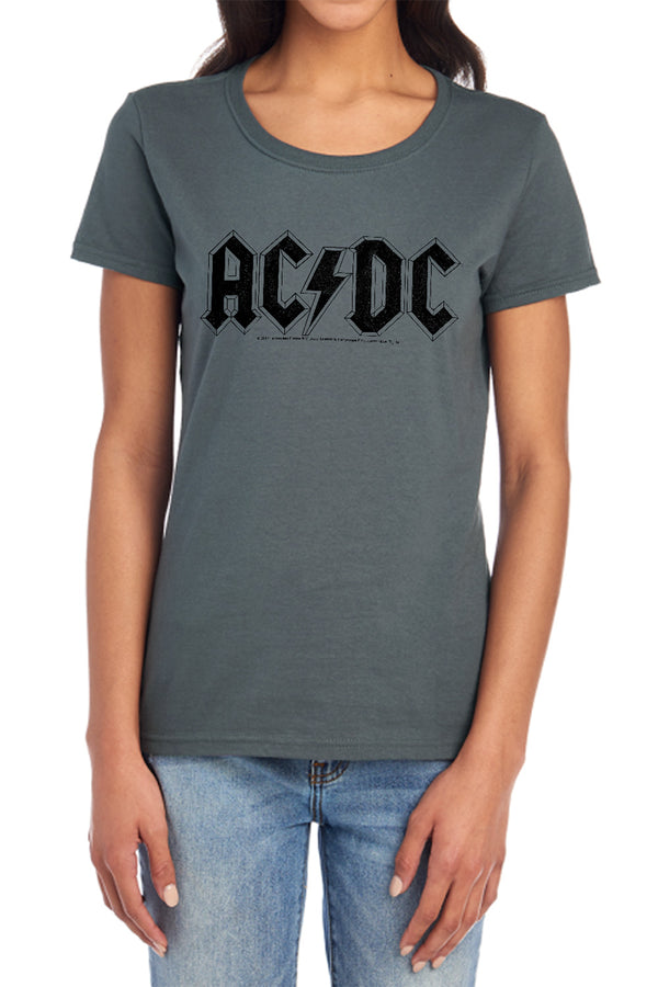AC-DC - Worn Logo Women's Short Sleeve