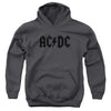 AC-DC - Worn Logo Youth Hooded Sweatshirt