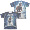 AC-DC - Lightning (Front - Back Print) Adult Regular Fit Short Sleeve 65 - 35 Poly - Cotton