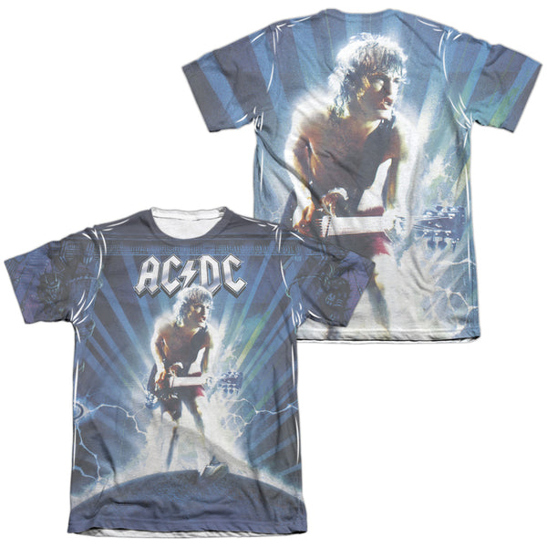 AC-DC - Lightning (Front - Back Print) Adult Regular Fit Short Sleeve 65 - 35 Poly - Cotton