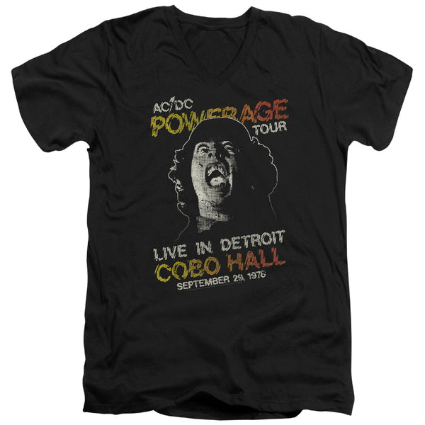 AC-DC - Powerage Tour Adult Slim Fit V Neck Cotton