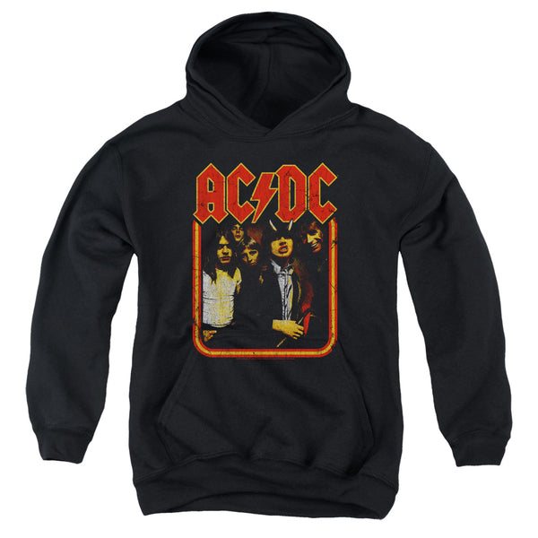 AC-DC - Group Distressed Youth Hooded Sweatshirt