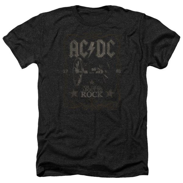 AC-DC - Rock Label Adult Regular Fit Heather Short Sleeve