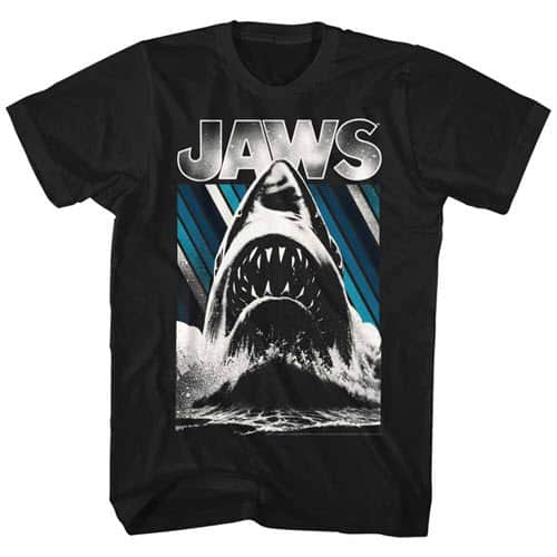Grey and Blue Jaws Graphic Shirt