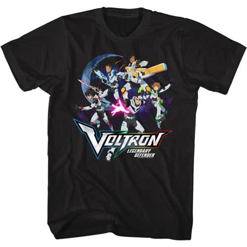 Voltron's Defender Group in Space Graphic Shirt