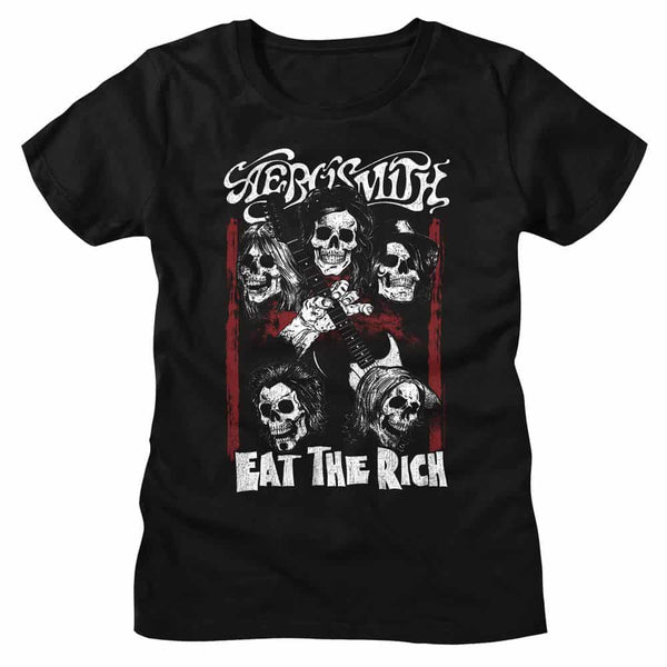 Eat The Rich Skull- Ladies Aerosmith T-Shirt