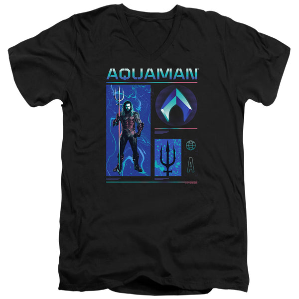 Aquaman And The Lost Kingdom - Aquaman Stats Adult Slim Fit V Neck Cotton