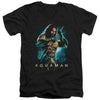 Aquaman Movie - Trident Adult Slim Fit V Neck Cotton