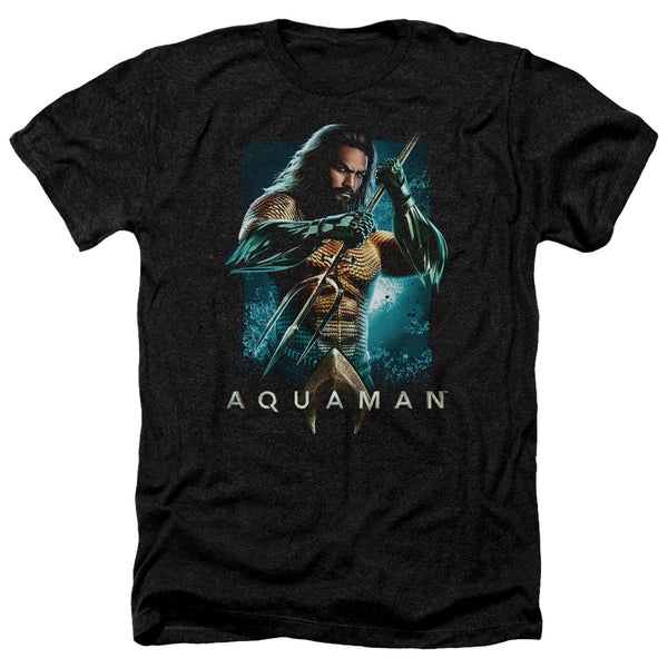 Aquaman Movie - Trident Adult Regular Fit Heather Short Sleeve