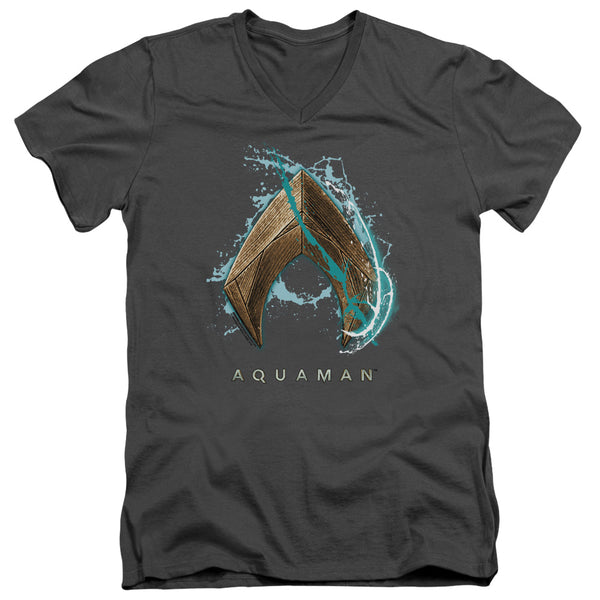 Aquaman Movie - Water Shield Adult Slim Fit V Neck Cotton