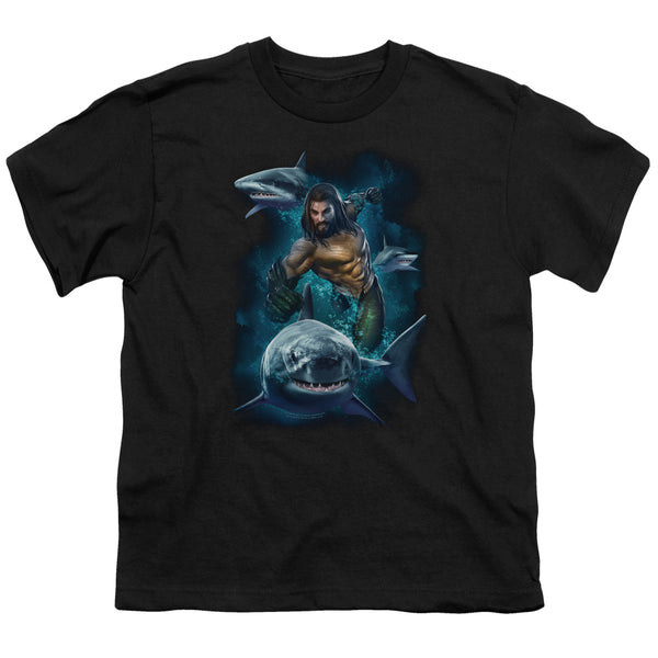 Aquaman Movie - Swimming With Sharks Youth Short Sleeve