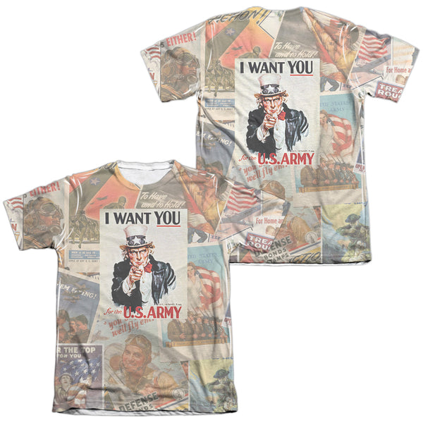Army - Vintage Collage (Front - Back Print) Adult Regular Fit Short Sleeve 65 - 35 Poly - Cotton