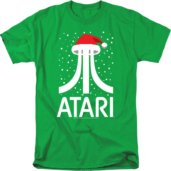 Atari - Pixel Santa Hat Adult Regular Fit Short Sleeve
