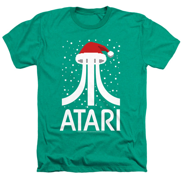 Atari - Pixel Santa Hat Adult Regular Fit Heather Short Sleeve
