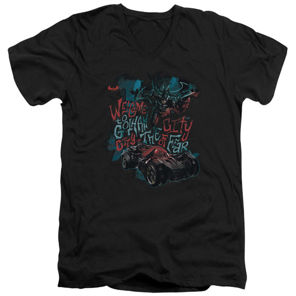 Batman Arkham Knight - City Of Fear Adult Slim Fit V Neck Cotton