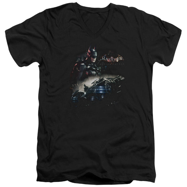 Batman Arkham Knight - Batman Adult Slim Fit V Neck Cotton