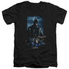 Batman Arkham Knight - Batmobile Adult Slim Fit V Neck Cotton