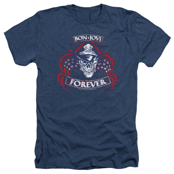 Bon Jovi - Forever Skull Adult Regular Fit Heather Short Sleeve