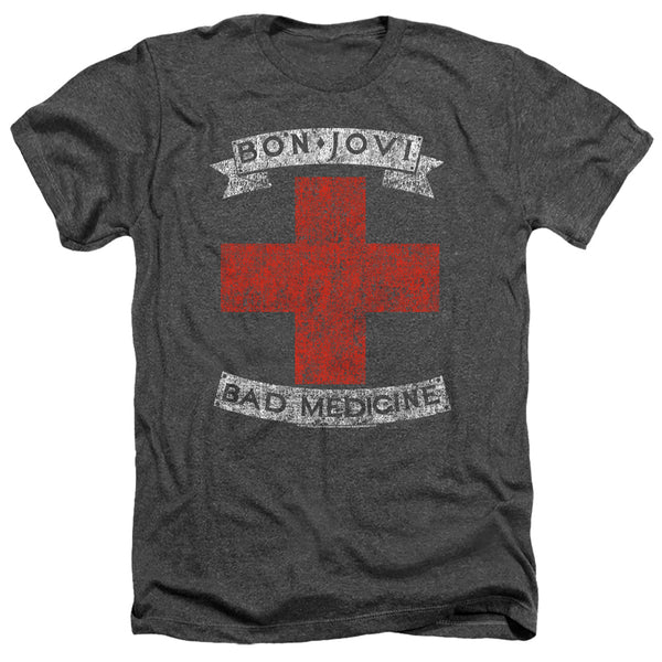 Bon Jovi - Bad Medicine Adult Regular Fit Heather Short Sleeve