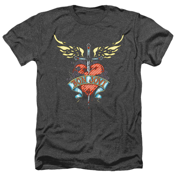 Bon Jovi - Daggered Adult Regular Fit Heather Short Sleeve