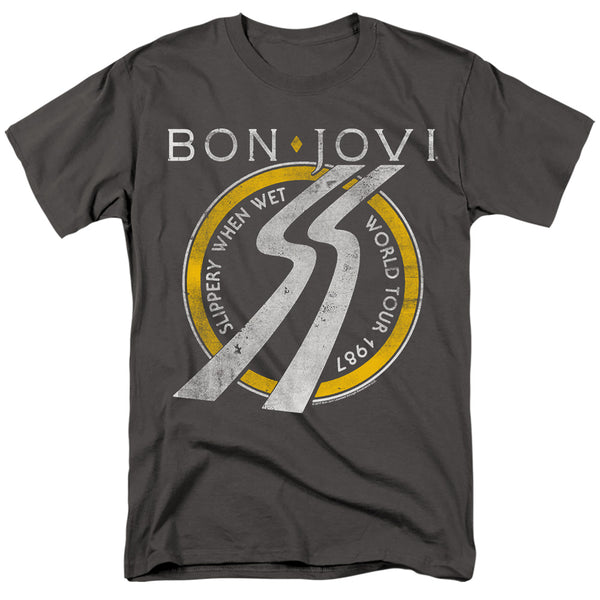 Bon Jovi - Slippery When Wet World Tour Adult Regular Fit Short Sleeve