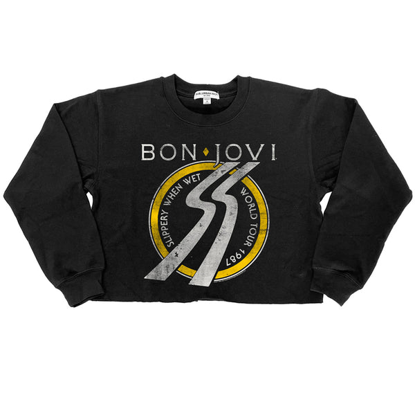 Bon Jovi - Slippery When Wet World Tour Crop Sweatshirt