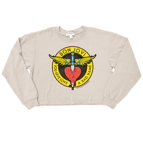Bon Jovi - Bon Jovi Bad Name Dagger Crop Sweatshirt