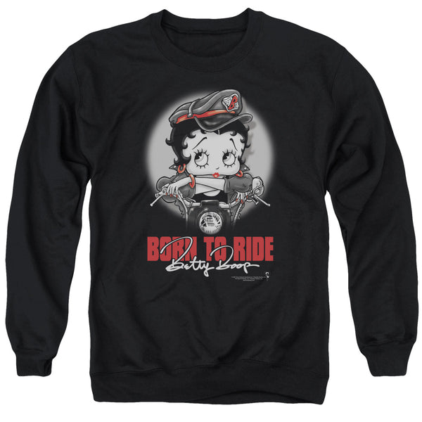 Betty Boop - Born To Ride Adult Crewneck Sweatshirt