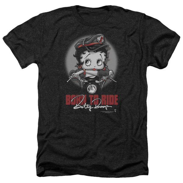 Betty Boop - Born To Ride Adult Regular Fit Heather Short Sleeve