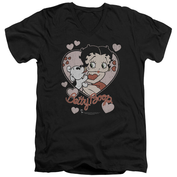 Betty Boop - Classic Kiss Adult Slim Fit V Neck Cotton
