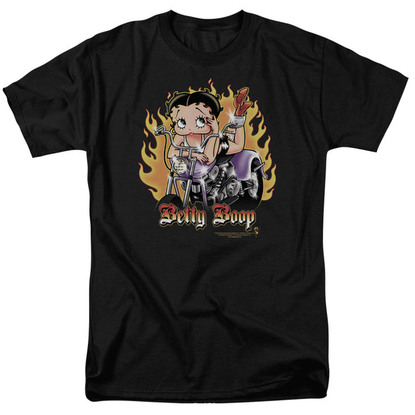Betty Boop - Biker Flames Boop Adult Regular Fit Short Sleeve