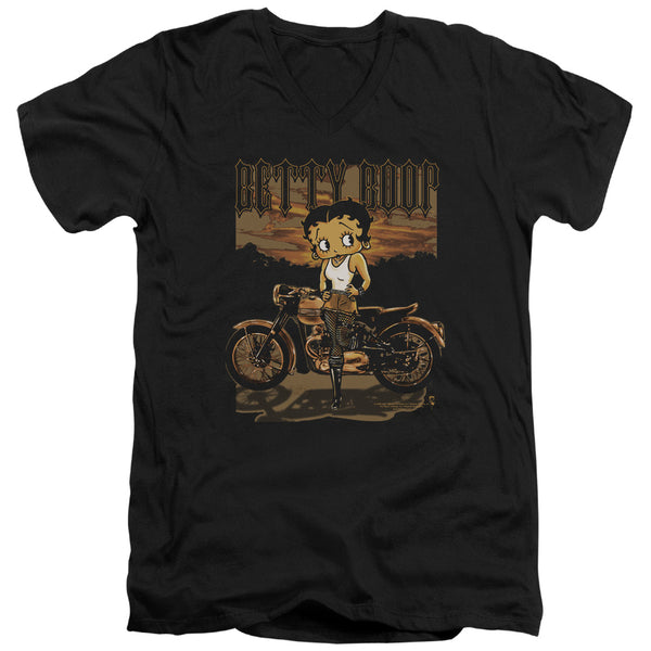 Betty Boop - Rebel Rider Adult Slim Fit V Neck Cotton
