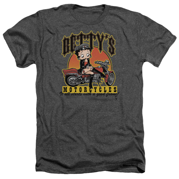 Betty Boop - Bettys Motorcycles Adult Regular Fit Heather Short Sleeve