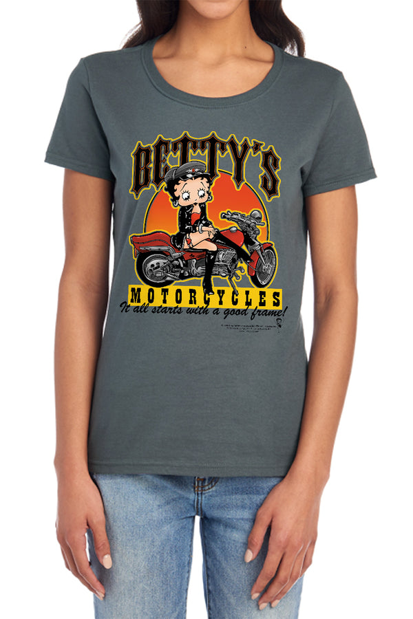 Betty Boop - Bettys Motorcycles Women's Short Sleeve