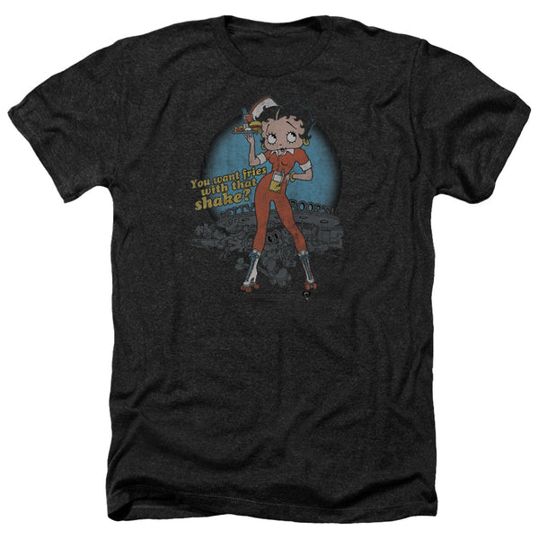 Betty Boop - Fries With That Adult Regular Fit Heather Short Sleeve