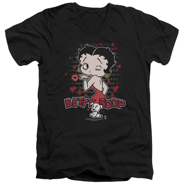 Betty Boop - Classic Kiss Adult Slim Fit V Neck Cotton