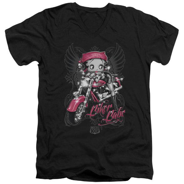 Betty Boop - Biker Babe Adult Slim Fit V Neck Cotton