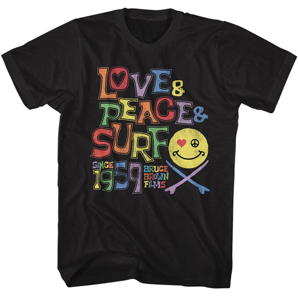 Love Peace and Surf - Bruce Brown Films T-Shirt