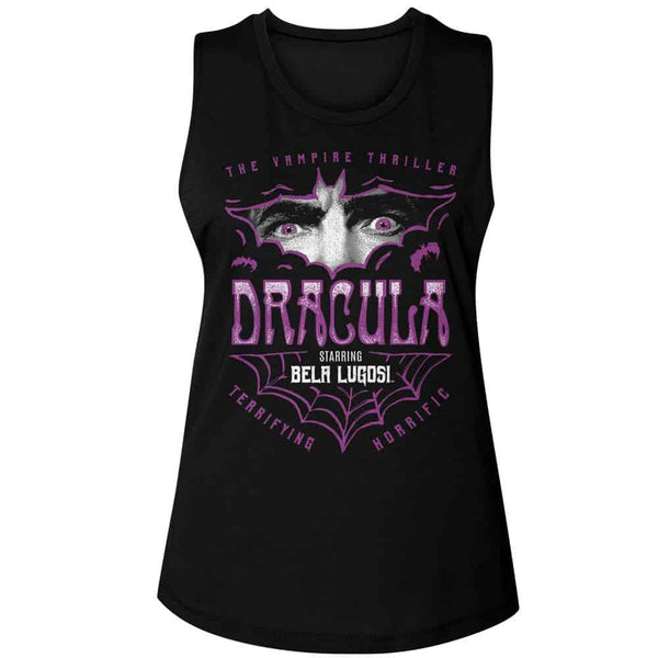 Bela Lugosi Bat Eyes-Ladies Muscle Tank