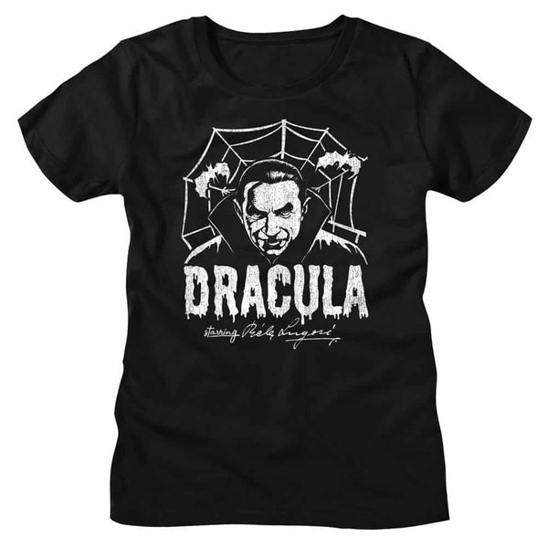 Bela Lugosi Creepy Web Monochrome-Ladies S/S Tshirt