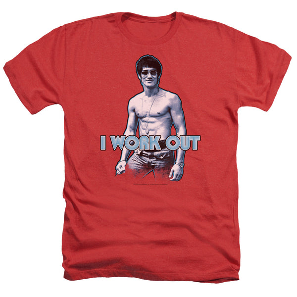 Bruce Lee - Lee Works Out Adult Regular Fit Heather Short Sleeve