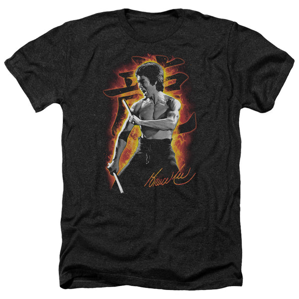 Bruce Lee - Dragon Fire Adult Regular Fit Heather Short Sleeve