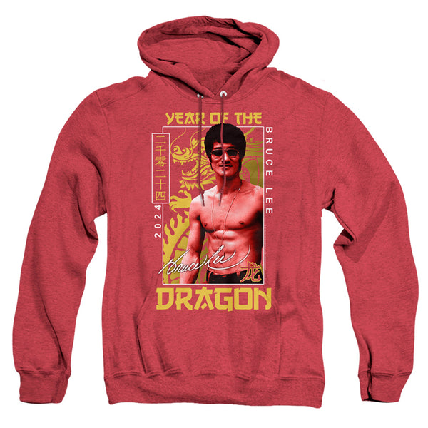 Bruce Lee - Framed Year Of The Dragon Adult Heather Hoodie