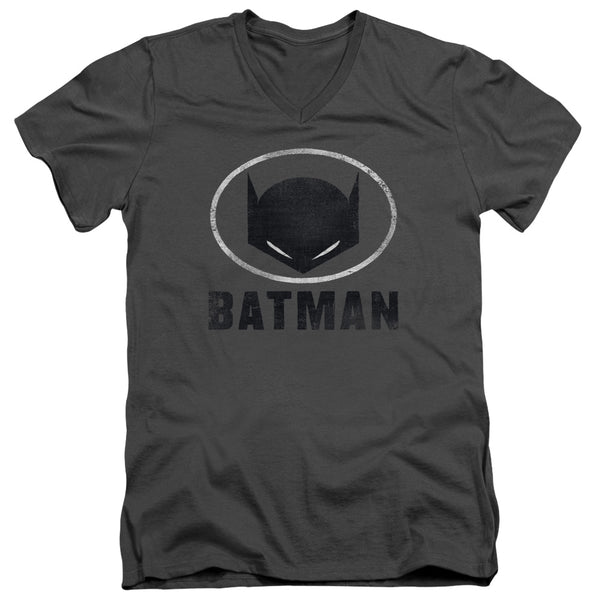Batman - Mask In Oval Adult Slim Fit V Neck Cotton