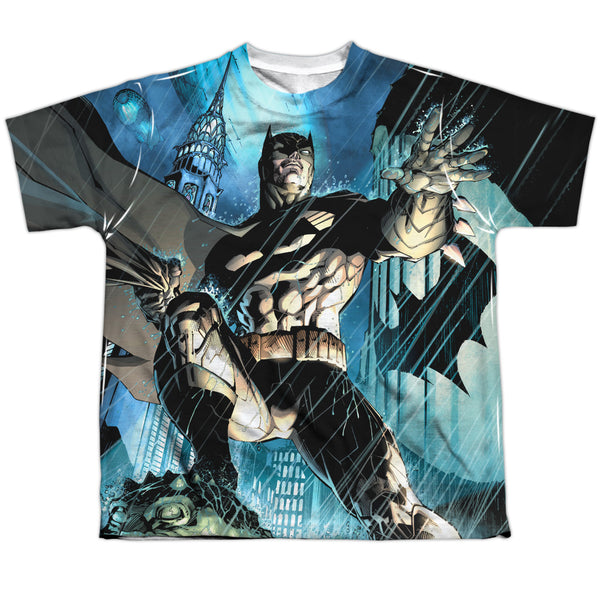 Batman - Rainy Rooftop Youth Short Sleeve 100% Poly