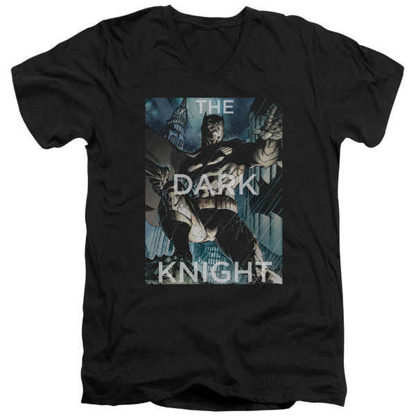 Batman - Fighting The Storm Adult Slim Fit V Neck Cotton
