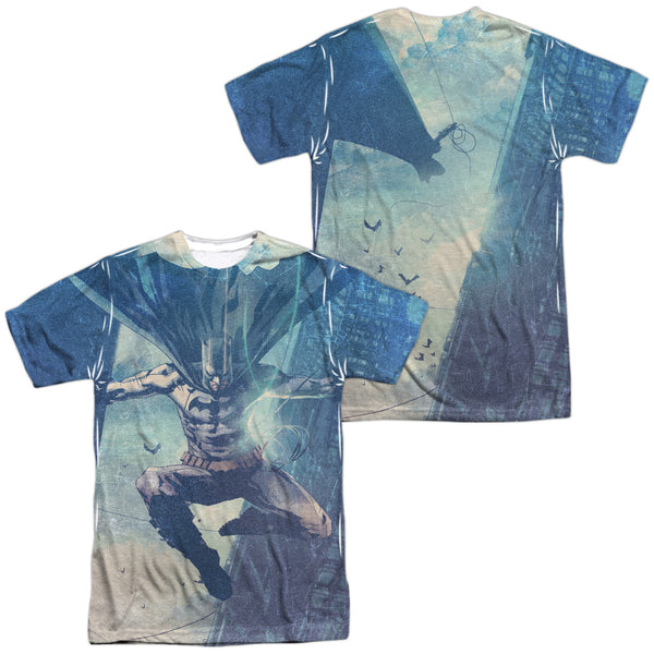 Batman - Skyscrapers (Front - Back Print) Adult Regular Fit Short Sleeve 100% Poly