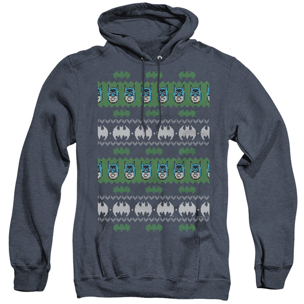Batman - Batman Christmas Sweater Adult Heather Hoodie