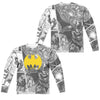 Batman - Collage (Front - Back Print) L - S Adult Poly Crew