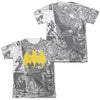 Batman - Collage (Front - Back Print) Adult Regular Fit Short Sleeve 65 - 35 Poly - Cotton